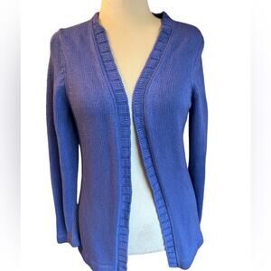 Real Clothes Saks  Open Front Cardigan -cashmere/silk purple/lavender Large